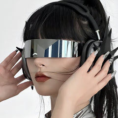 shamofeng-One-piece gradient visor sunglasses