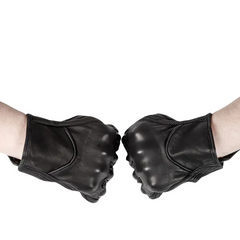 shamofeng- Perforated/non-perforated design sheepskin biker gloves