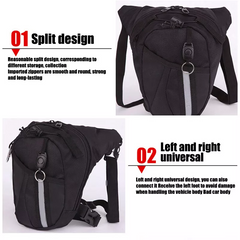shamofeng-Black Motorcycle Riding Waist Pack