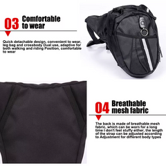 shamofeng-Black Motorcycle Riding Waist Pack