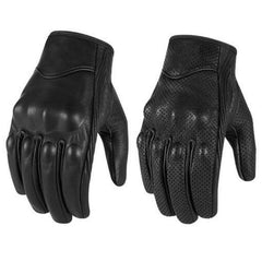 shamofeng- Perforated/non-perforated design sheepskin biker gloves