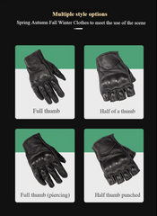 shamofeng- Perforated/non-perforated design sheepskin biker gloves