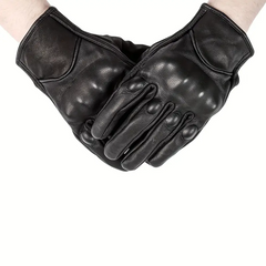 shamofeng- Perforated/non-perforated design sheepskin biker gloves