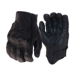 shamofeng- Perforated/non-perforated design sheepskin biker gloves