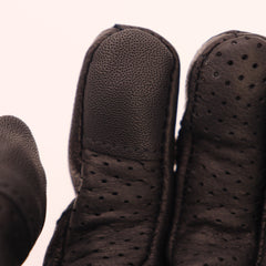 shamofeng- Perforated/non-perforated design sheepskin biker gloves